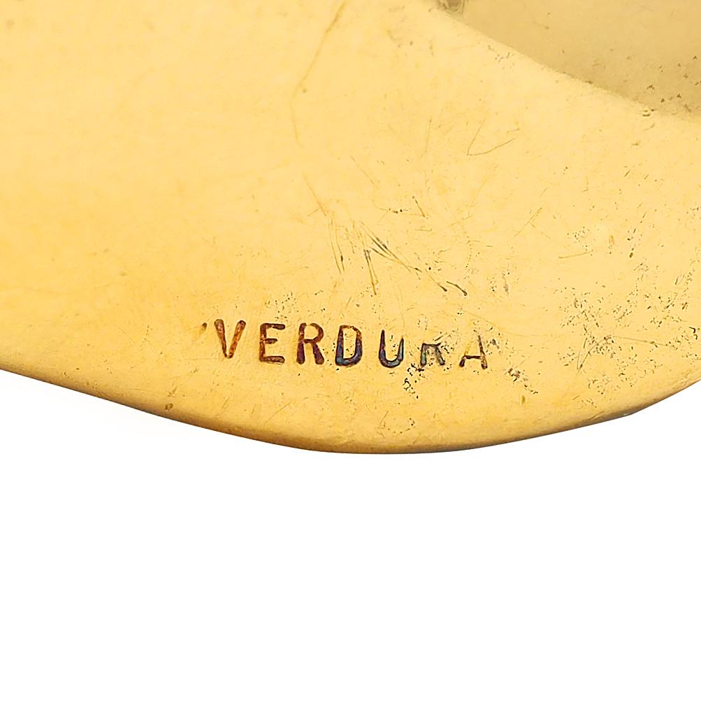 Verdura 1950's Lapis Diamond Platinum 18K Gold Vintage Frog On A Leaf Brooch