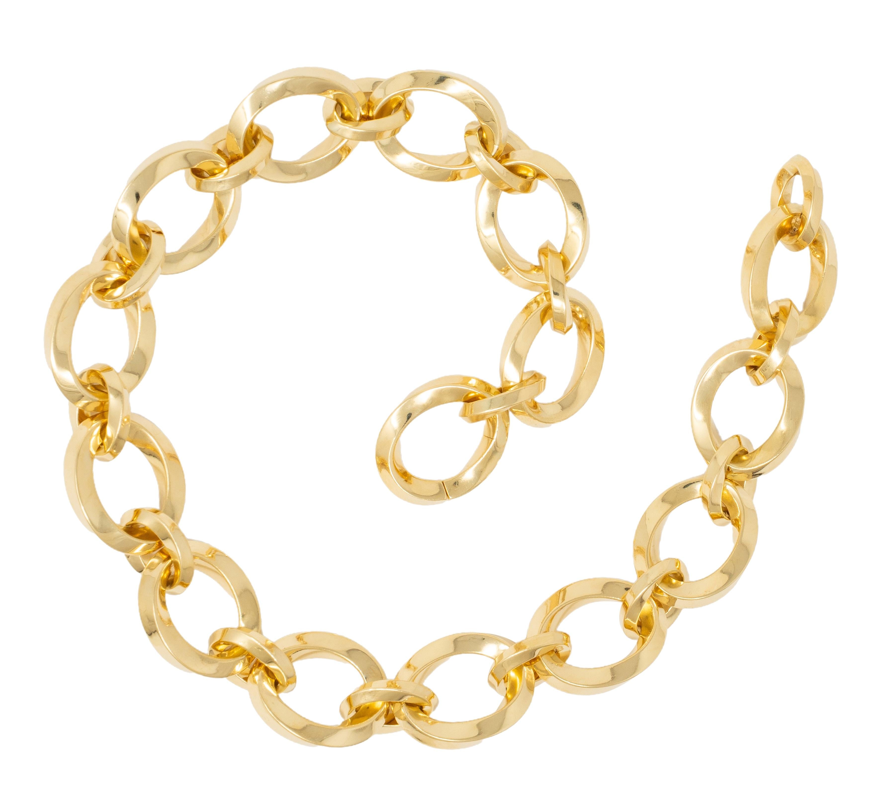 Tiffany & Co. 1980's 18 Karat Yellow Gold Twist Link Vintage Collar Necklace