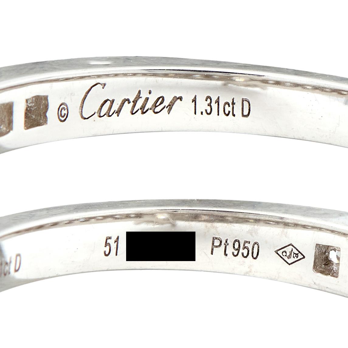 Cartier French 2.00 CTW Round Brilliant Cut Diamond Platinum Engagement Ring GIA