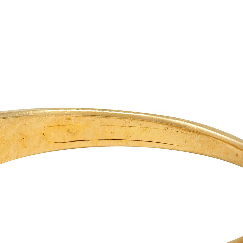 Victorian Old Mine Diamond 18 Karat Yellow Gold Belcher Antique Engagement Ring