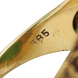 Victorian Nephrite Jade 14 Karat Yellow Gold Heraldry Intaglio Ivy Signet Ring