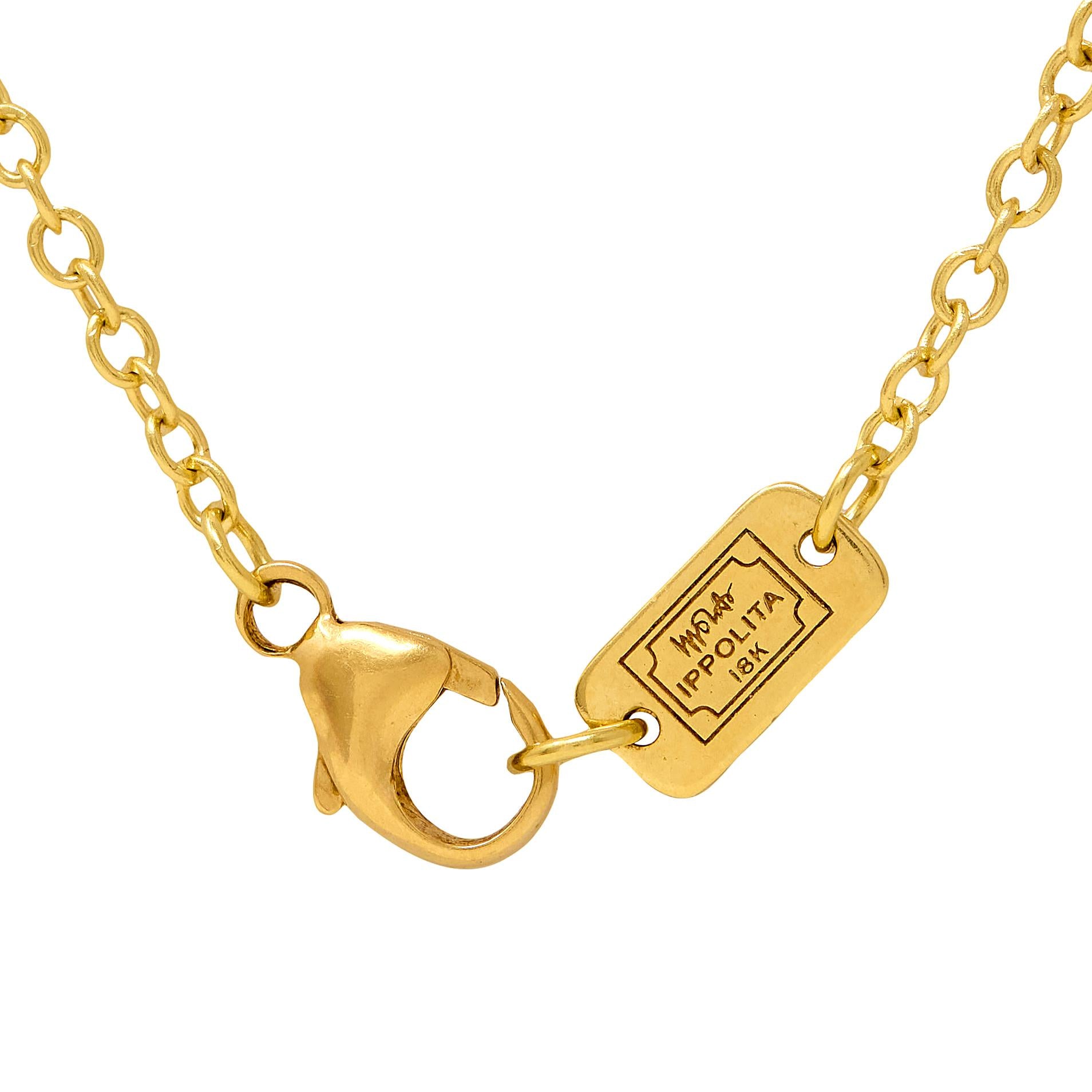 Ippolita 2000's Turquoise 18 Karat Yellow Gold Station Necklace
