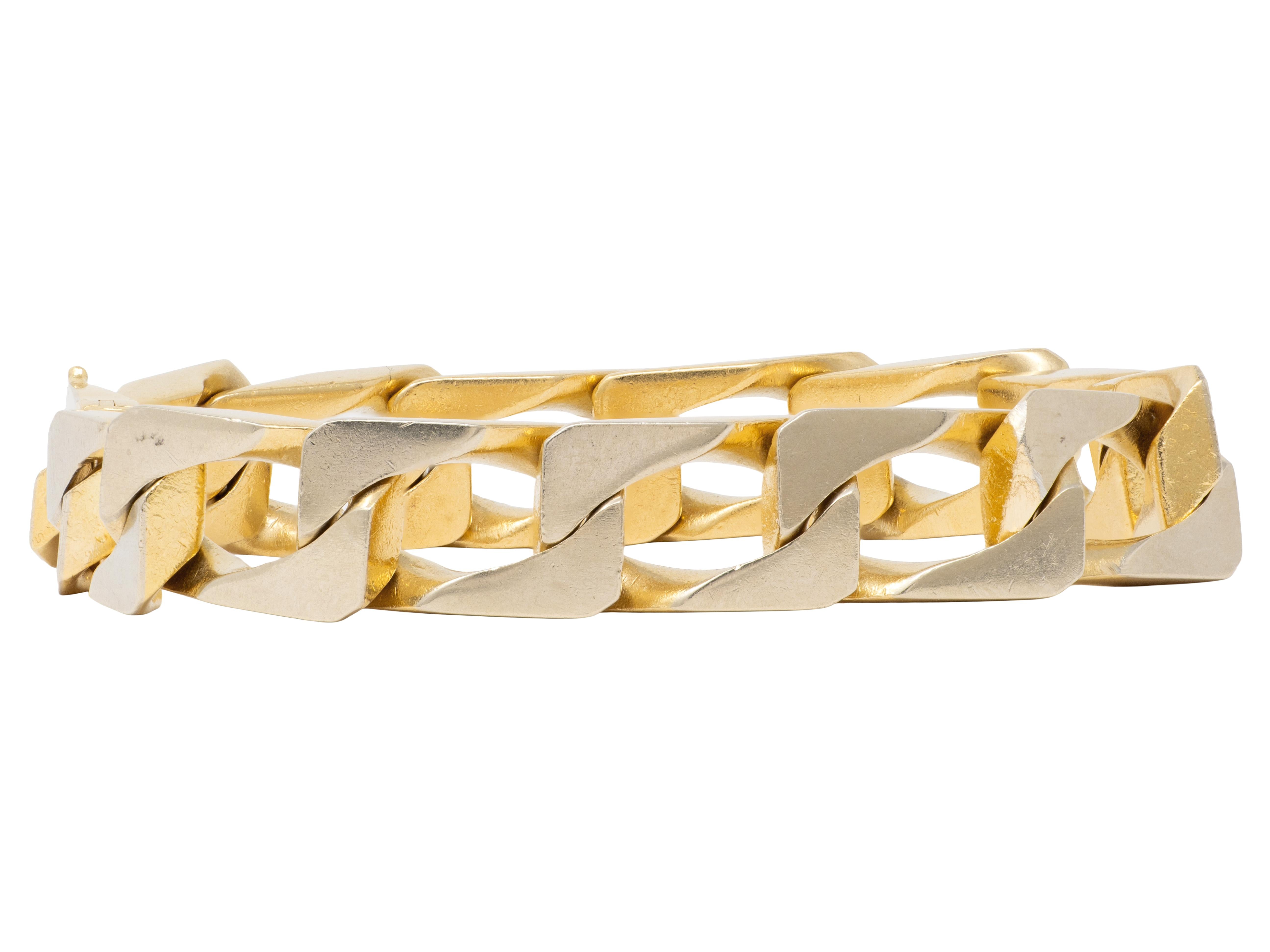 Cartier 1970's 18 Karat Two-Tone Gold Vintage Unisex Curb Link Chain Bracelet