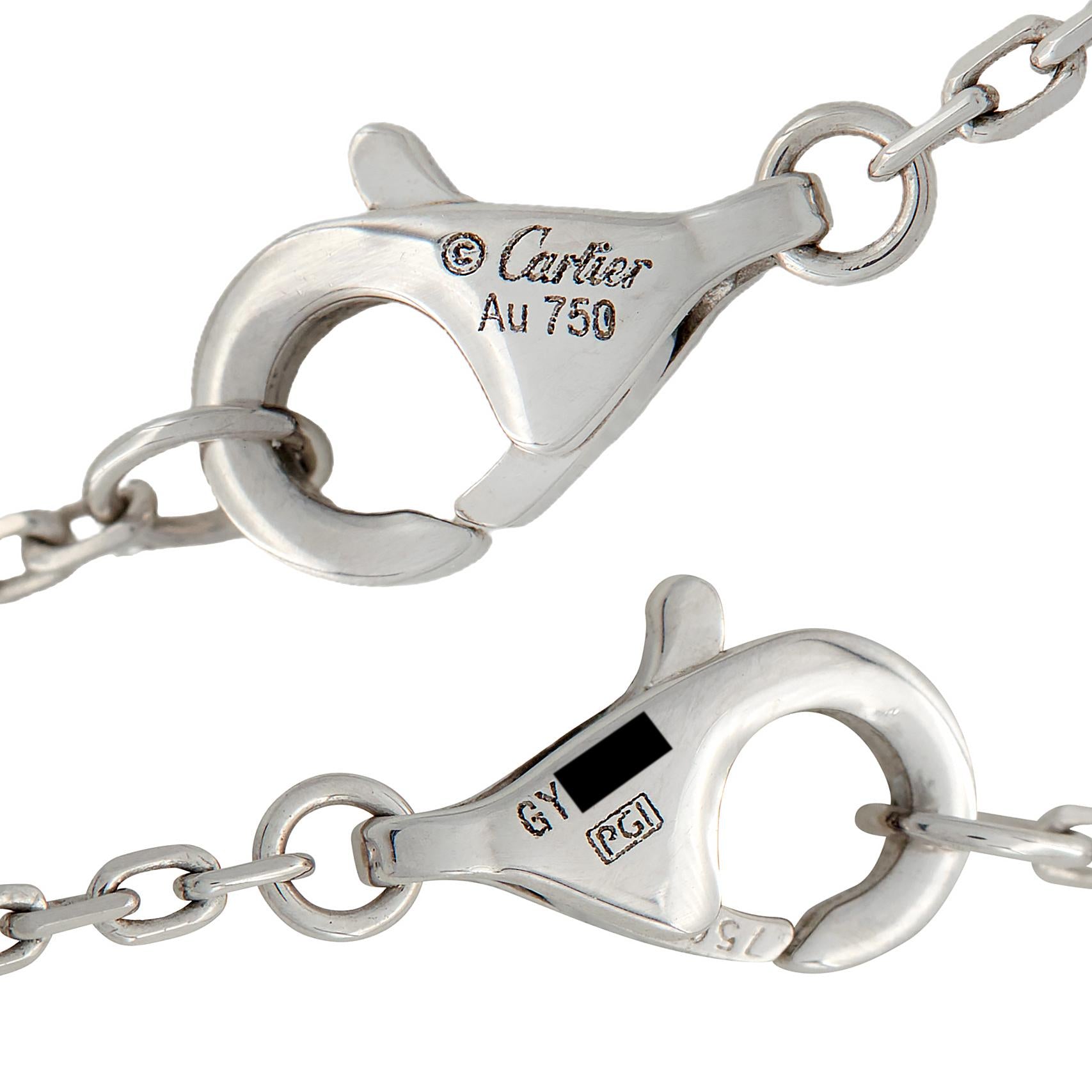 Cartier 2010's Diamond 18K Gold Contemporary Interlocking Love Station Necklace