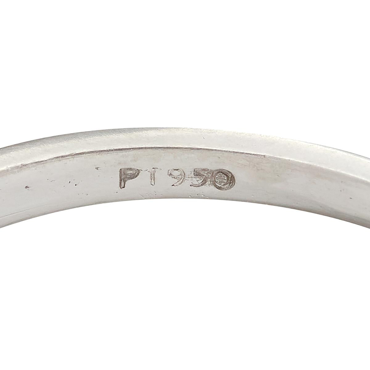 Mid-Century 0.35 CTW Diamond Platinum Vintage Wedding Band Ring