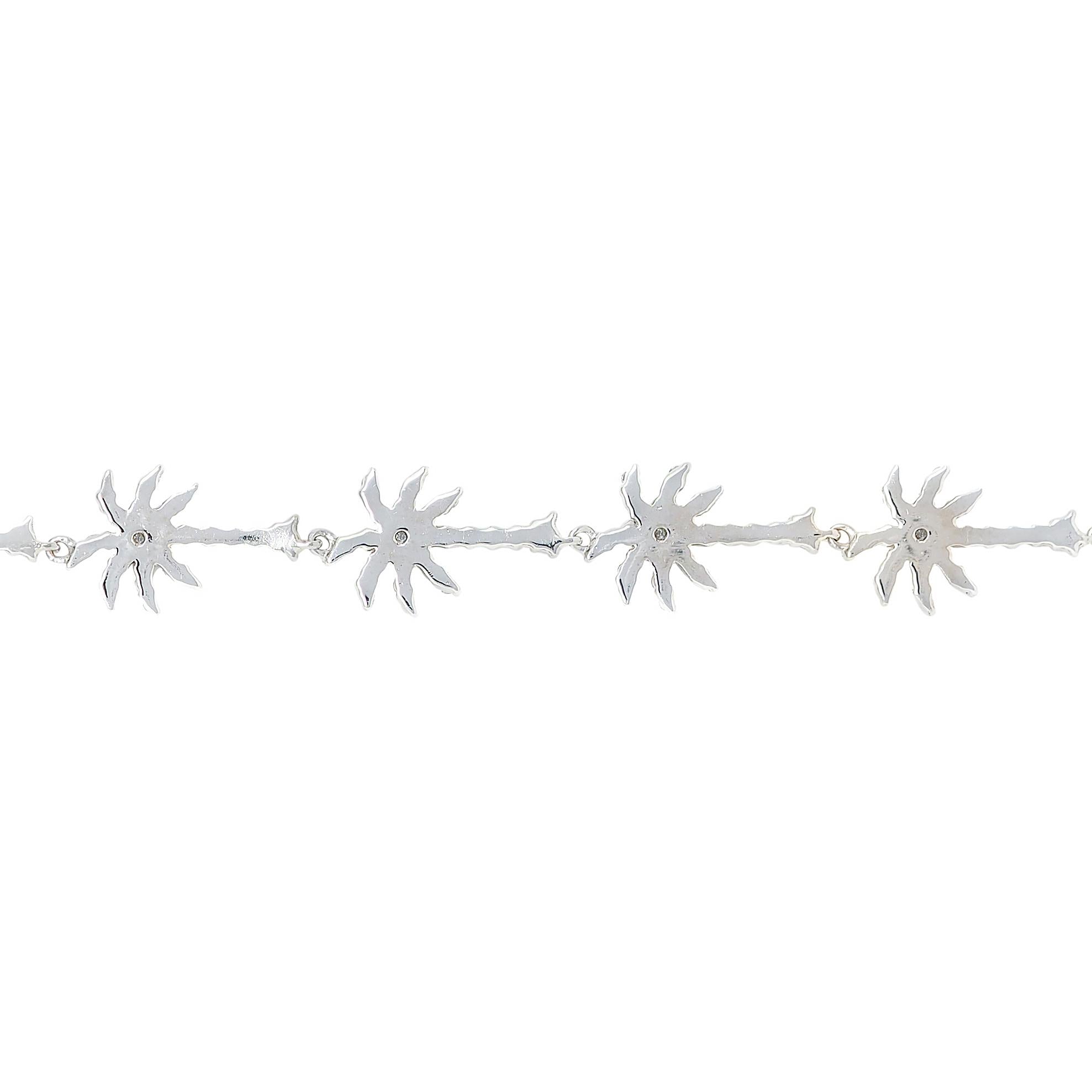 Roberto Coin Diamond 18 Karat White Gold Palm Tree Tiny Treasures Bracelet