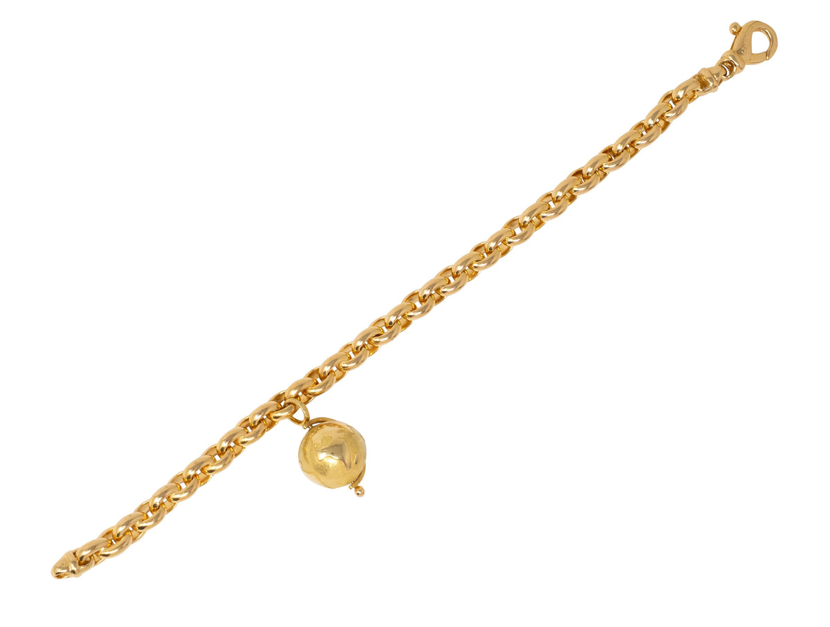 Van Cleef & Arpels French 1990's Globe Cable Link Charm Bracelet