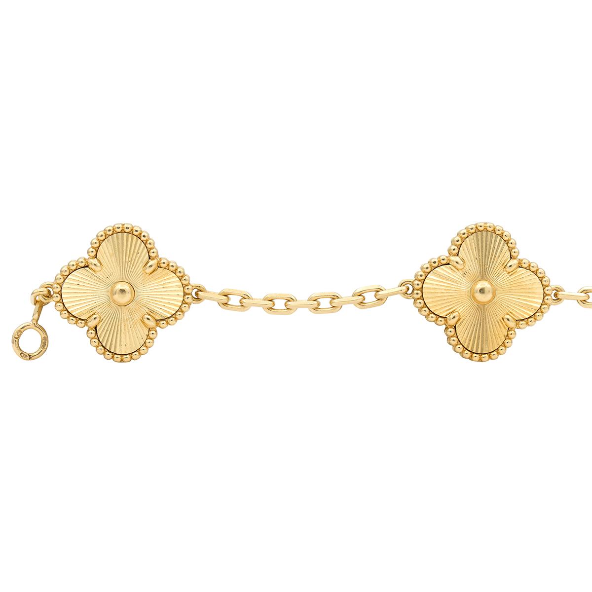 Van Cleef & Arpels 2020's 18K Gold Contemporary Alhambra Station Link Bracelet