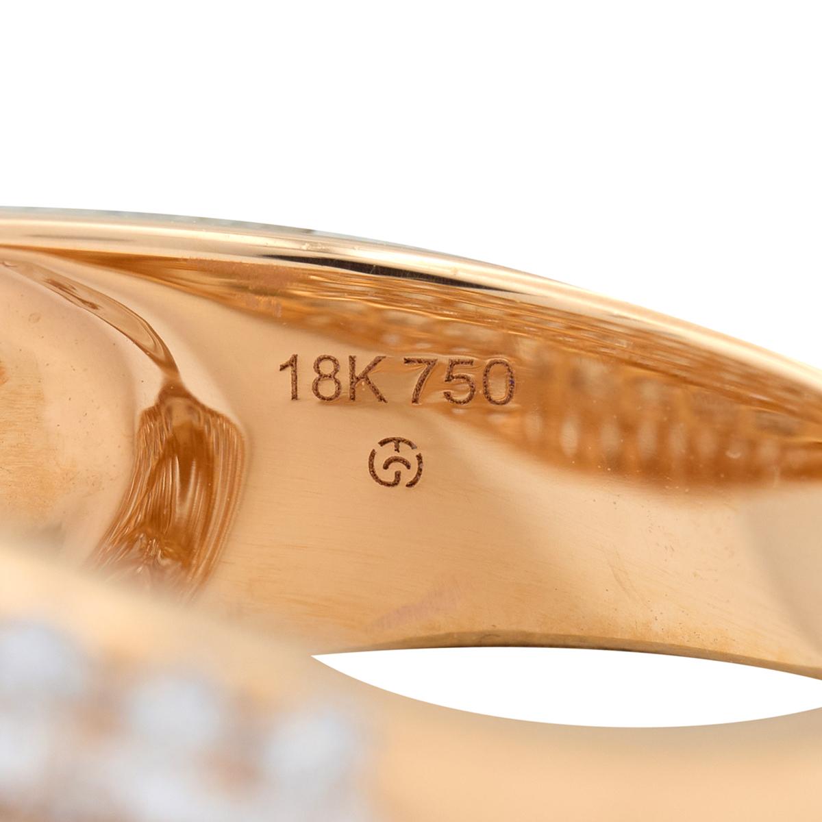 Contemporary 3.50 CTW Diamond 18 Karat Rose Gold Seven Row Wavy Band Ring