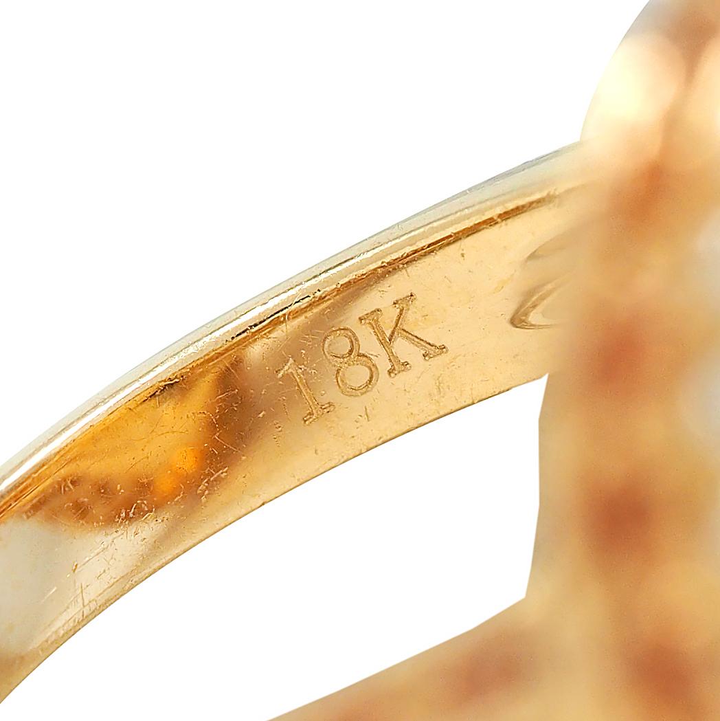 Contemporary Citrine Diamond Sapphire 18 Karat Yellow Gold Cocktail Ring
