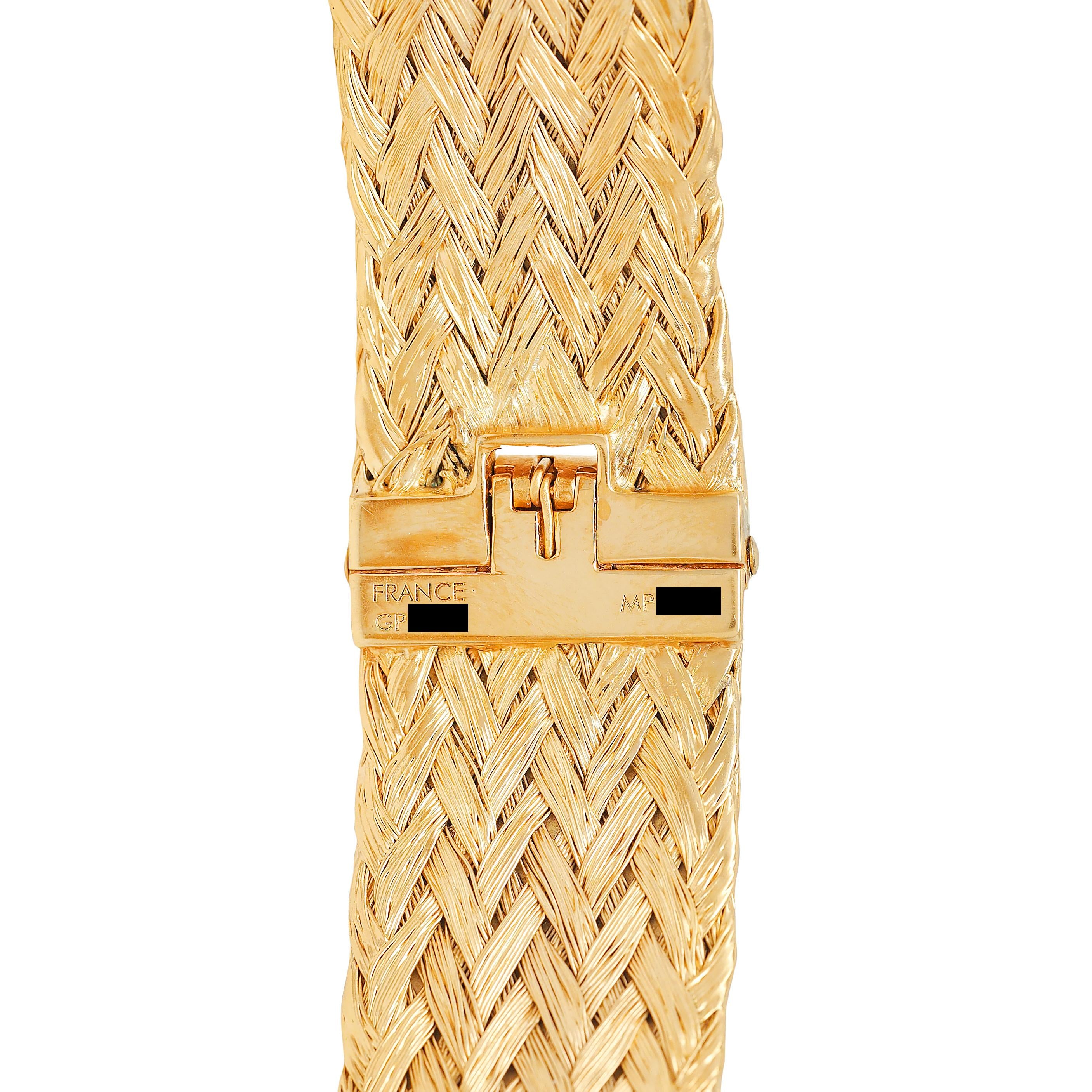 Louis Vuitton French 2017 Runway Brass Woven Knot Open Collar Necklace