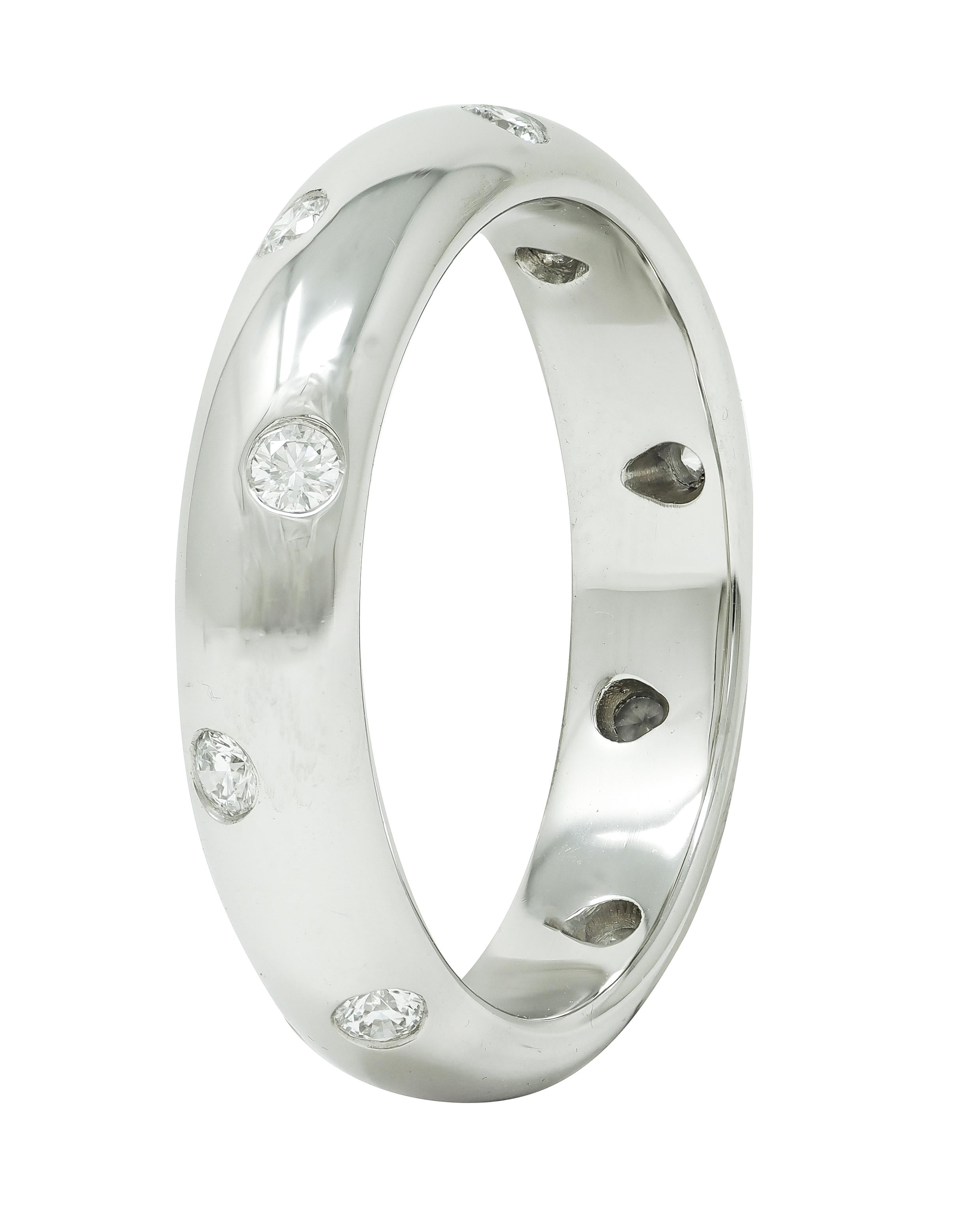 Tiffany & Co. 2000's Diamond Platinum Etoile Band Ring