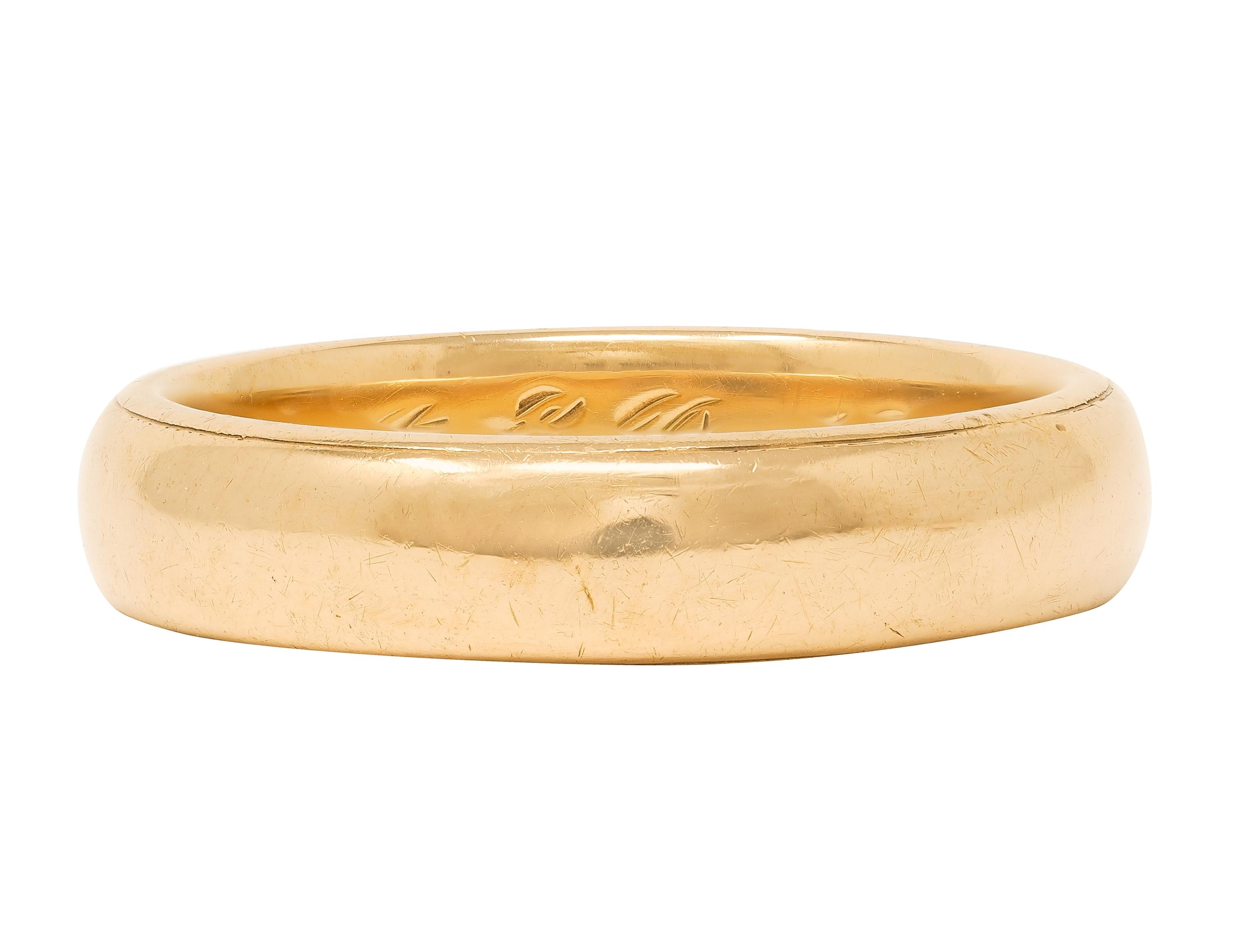 1912 18 Karat Yellow Gold Antique Wedding Band Ring