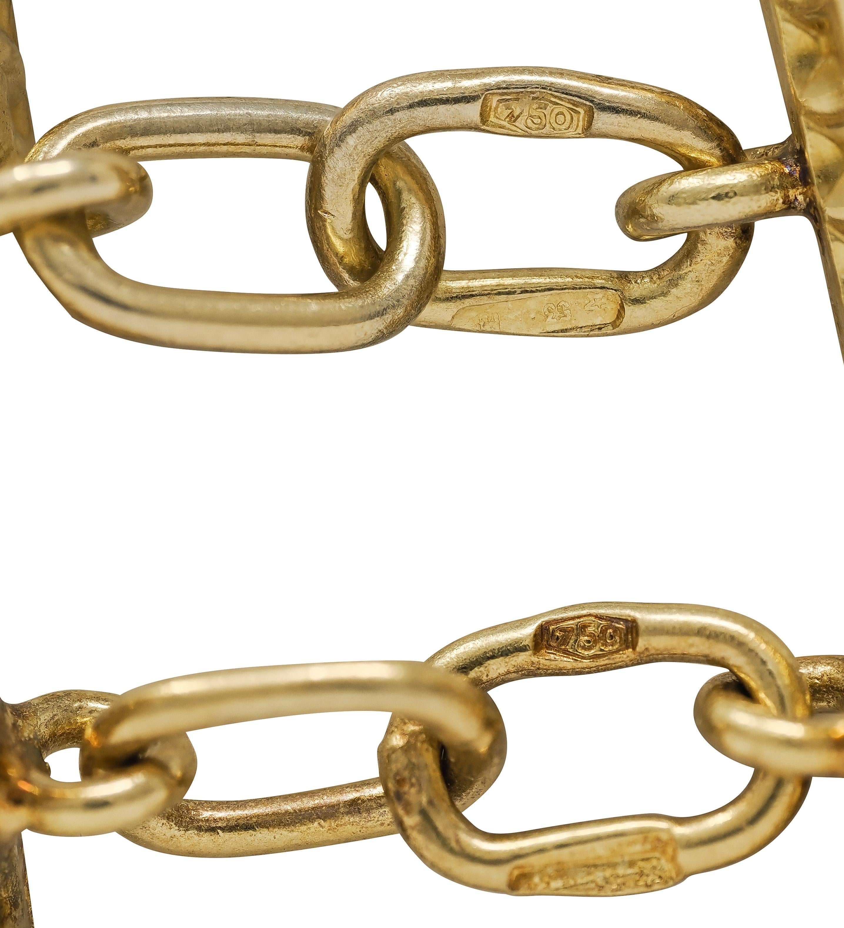 Gucci 1970's 18 Karat Yellow Gold Vintage Barrel Cufflinks