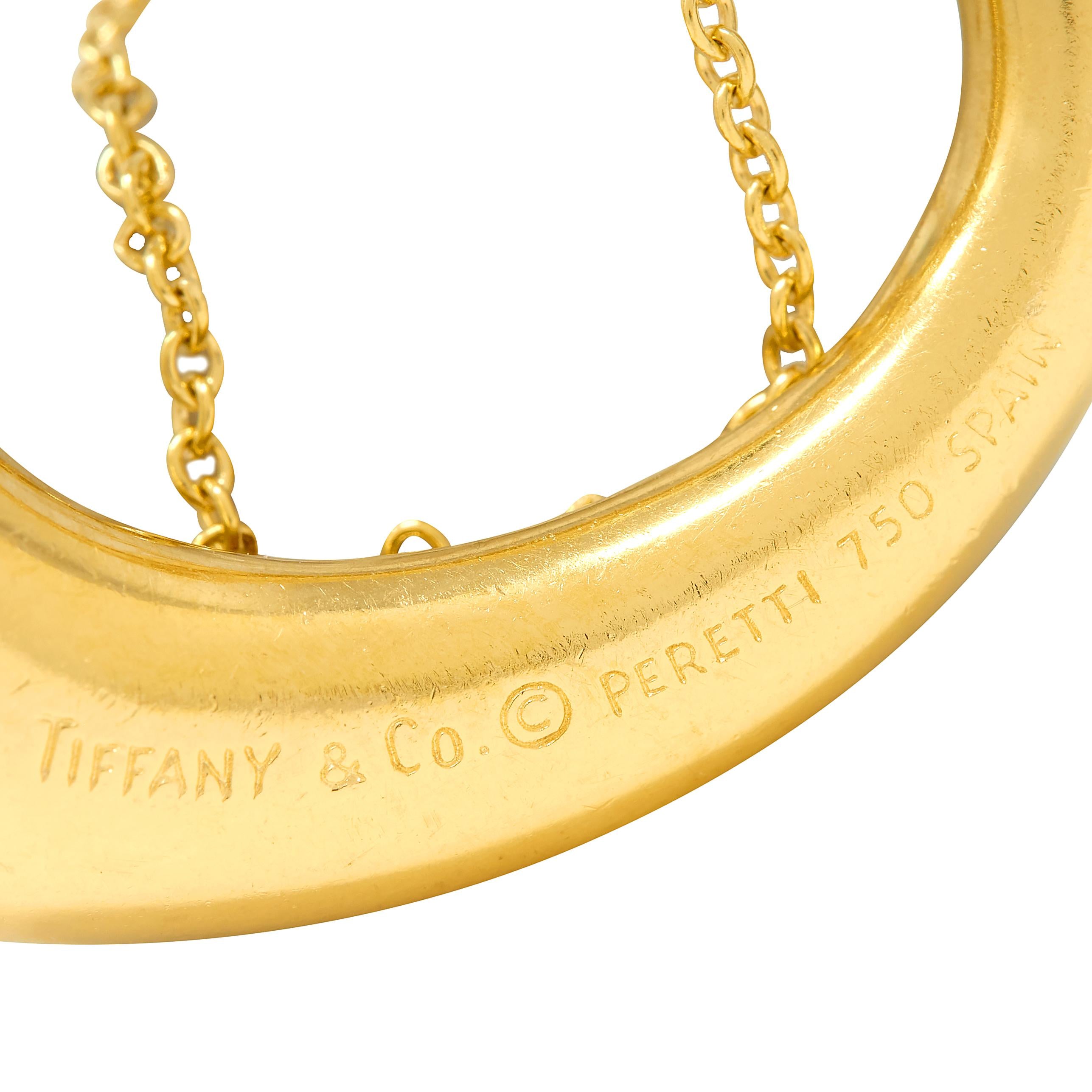 Elsa Peretti Tiffany & Co. 18 Karat Yellow Gold Vintage Open Heart Necklace