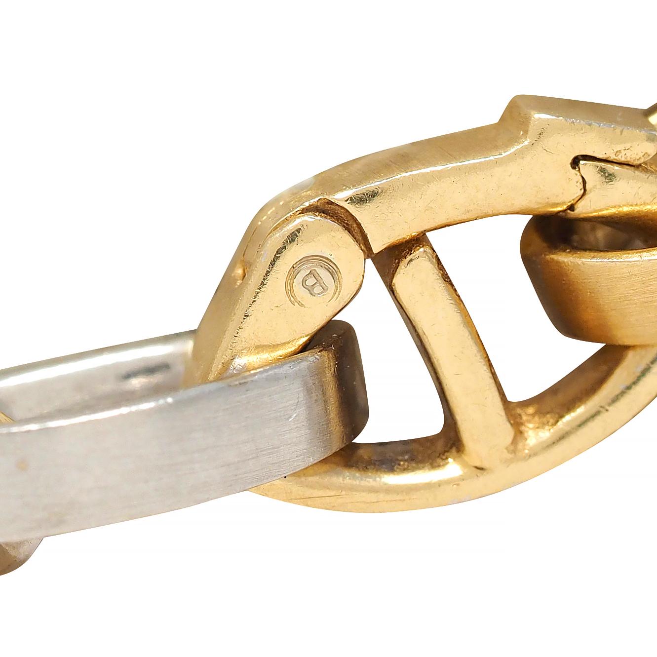 H.W. Burdick Modernist 14 Karat Two-Tone Gold Vintage Bracelet Chain Necklace