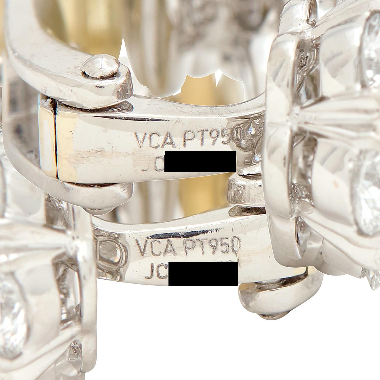 Van Cleef & Arpels 2000s Diamond Platinum Snowflake Cluster Ear-Clip Earrings