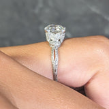 Art Deco 2.36 CTW Old European Diamond Platinum Wheat Vintage Engagement Ring Wilson's Estate Jewelry