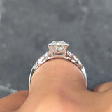 Art Deco 1.37 CTW Old European Diamond Platinum Ribbon Vintage Engagement Ring GIA Wilson's Estate Jewelry