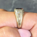 Axel Bros Art Deco Citrine 14 Karat Yellow Gold Lotus Antique Unisex Signet Ring Wilson's Estate Jewelry