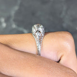 Art Deco 1.17 CTW Diamond Platinum Arching Scroll Antique Engagement Ring Wilson's Estate Jewelry