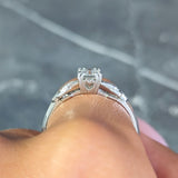Art Deco 0.60 CTW Diamond Platinum Heart Buckle Vintage Engagement Ring Wilson's Estate Jewelry