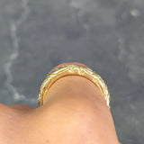 Vintage Diamond 18 Karat Yellow Gold Scroll Band Ring Wilson's Estate Jewelry