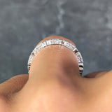 Contemporary 0.50 CTW Diamond 18 Karat White Gold Geometric Band Ring Wilson's Estate Jewelry