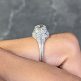 Art Deco 1.71 CTW Old Mine Cut Diamond Platinum Ribbon Vintage Engagement Ring Wilson's Estate Jewelry