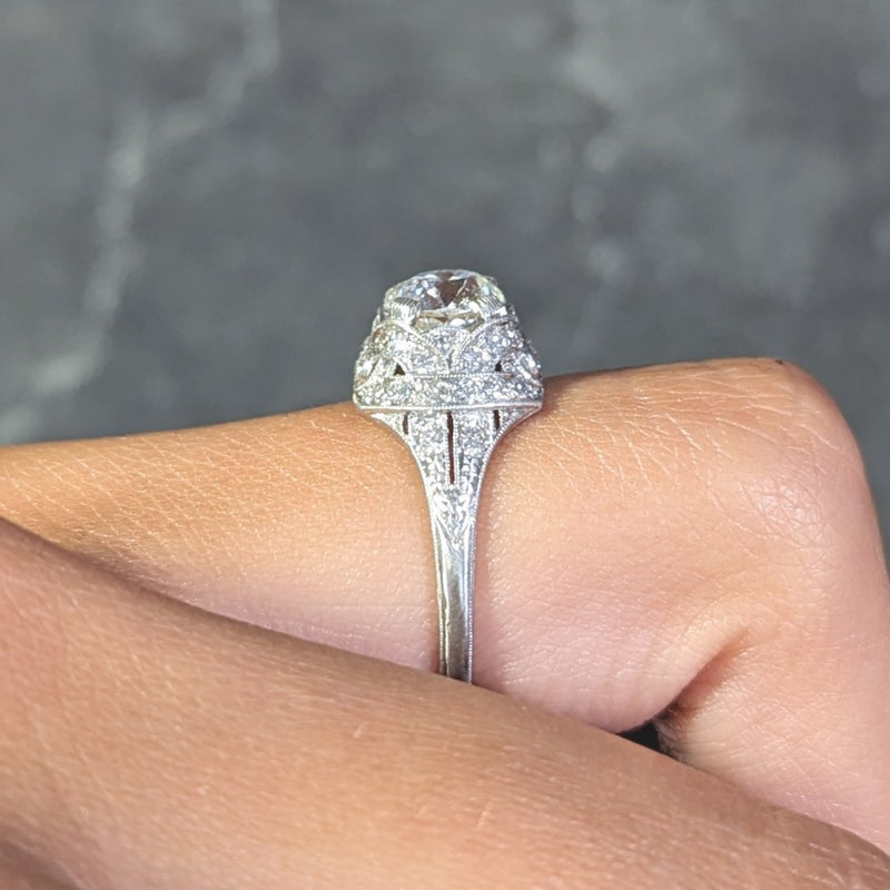 Buy 1.21ct Antique Old Mine Cut Diamond Engagement Ring. Platinum Ring.  Online in India - Etsy