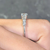 Mid-Century 0.92 CTW Diamond Platinum Five Stone Vintage Engagement Ring Wilson's Estate Jewelry