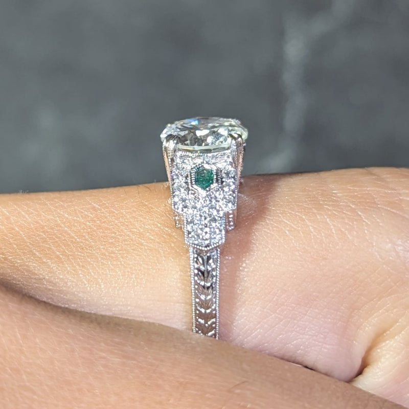 2.21 carat Round Diamond Platinum Solitaire Engagement Ring