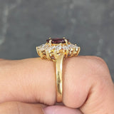 1990s 2.35 CTW Ruby Diamond 18 Karat Yellow Gold Spray Cluster Ring GIA Wilson's Estate Jewelry