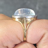 Moonstone Diamond Silver-Topped 18 Karat Yellow Gold Antique Ring Wilson's Estate Jewelry