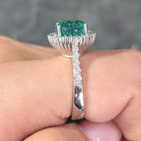 Contemporary 4.77 CTW Emerald Diamond 18 Karat Gold Halo Ring GIA Wilson's Estate Jewelry