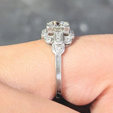 Art Deco 1.21 CTW Old European Cut Diamond Platinum Stepped Buckle Vintage Engagement Ring Wilson's Estate Jewelry