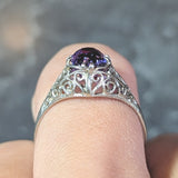 Edwardian 1.48 CTW No Heat Ceylon Purple Sapphire 14 Karat Gold Engagement Ring GIA Wilson's Estate Jewelry