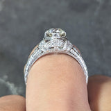 Art Deco 1.05 CTW Old European Cut Diamond Platinum Engagement Ring Wilson's Estate Jewelry