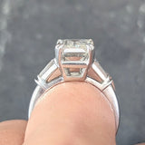 Mid-Century 3.26 CTW Step Cut Diamond Platinum Vintage Engagement Ring GIA Wilson's Estate Jewelry