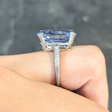 Art Deco 15.41 CTW No Heat Ceylon Sapphire Diamond Platinum Wheat Ring GIA Wilson's Estate Jewelry