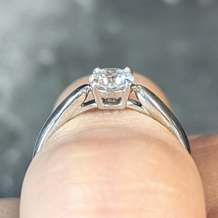 Tiffany & Co. 0.48 CTW Diamond Platinum Harmony Solitaire Engagement Ring GIA Wilson's Estate Jewelry