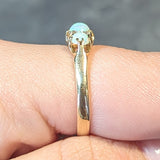Victorian Opal Diamond 18 Karat Yellow Gold Antique Band Ring Wilson's Estate Jewelry