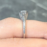 Edwardian 0.45 CTW Old European Diamond Platinum Bow Basket Antique Engagement Ring Wilson's Estate Jewelry
