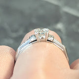 Art Deco 0.74 CTW Transitional Cut Diamond Platinum Vintage Arch Engagement Ring Wilson's Estate Jewelry