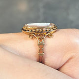 Victorian Carved Agate 14 Karat Yellow Gold Greek Godess Nike Antique Cameo Antique Ring Wilson's Estate Jewelry