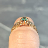Victorian Emerald 18 Karat Yellow Gold Belcher Set Buttercup Antique Ring Wilson's Estate Jewelry
