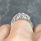Art Deco 0.75 CTW Old European Diamond Platinum Swirl Vintage Engagement Ring
