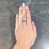 Contemporary 1.47 CTW Emerald Diamond 18 Karat White Gold Heart Band Ring Wilson's Estate Jewelry