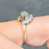 Early Art Deco 0.75 CTW Old Mine Cut Diamond 14 Karat Two-Tone Gold Vintage Bypass Ring Wilson's Estate Jewelry