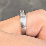 Contemporary 1.03 CTW Square Step Cut Diamond Platinum Channel Band Ring Wilson's Estate Jewelry